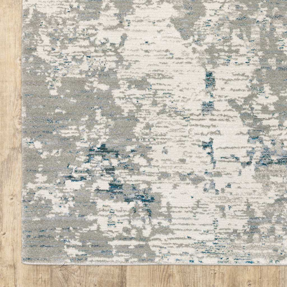 10' X 13' Blue and Beige Abstract Power Loom Area Rug - Homeroots - Flyclothing LLC