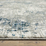 12' Runner Blue Beige and Teal Abstract Power Loom Runner Rug - Homeroots - Flyclothing LLC