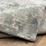 12' Runner Blue Beige and Teal Abstract Power Loom Runner Rug - Homeroots - Flyclothing LLC