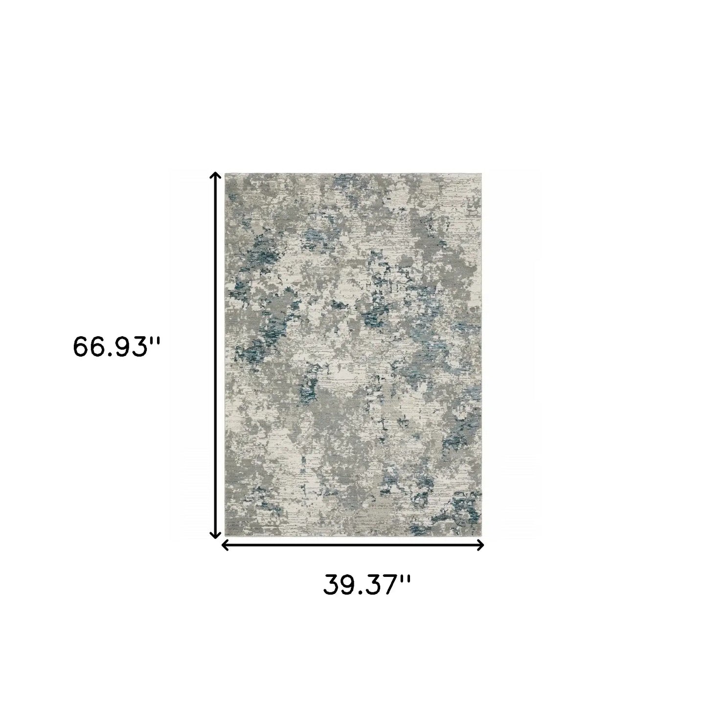 3' X 5' Blue and Beige Abstract Power Loom Area Rug - Homeroots - Flyclothing LLC