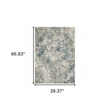 3' X 5' Blue and Beige Abstract Power Loom Area Rug - Homeroots - Flyclothing LLC