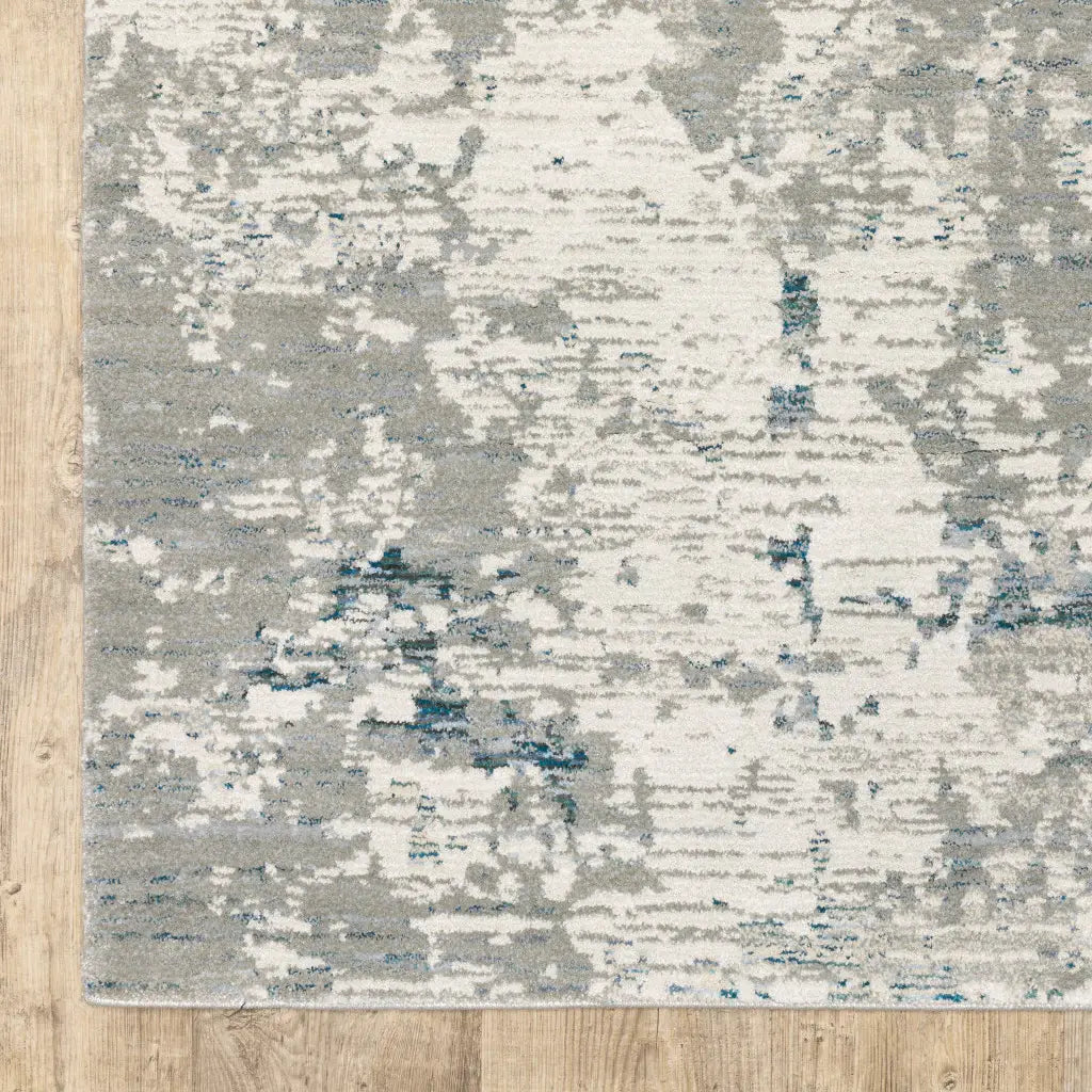 3' X 5' Blue and Beige Abstract Power Loom Area Rug - Homeroots - Flyclothing LLC