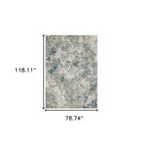 7' X 10' Blue and Beige Abstract Power Loom Area Rug - Homeroots - Flyclothing LLC