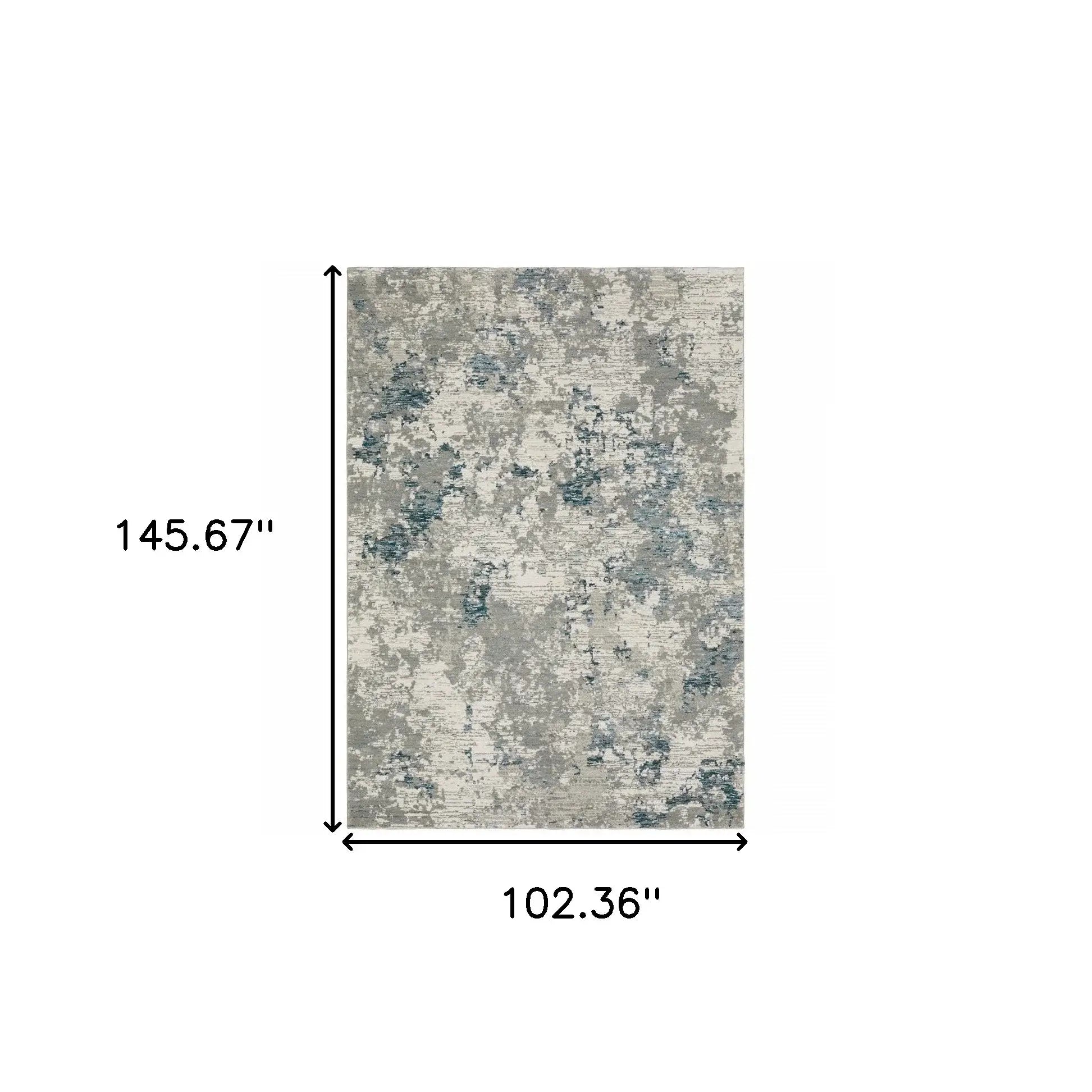 9' X 12' Blue and Beige Abstract Power Loom Area Rug - Homeroots - Flyclothing LLC