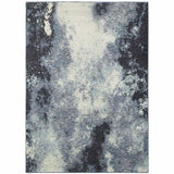 10' X 13' Blue and Ivory Abstract Power Loom Area Rug - Homeroots - Flyclothing LLC