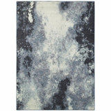 3' X 5' Blue and Ivory Abstract Power Loom Area Rug - Homeroots - Flyclothing LLC