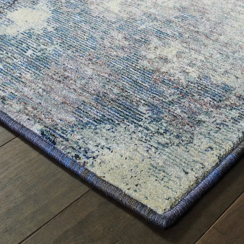 3' X 5' Blue and Ivory Abstract Power Loom Area Rug - Homeroots - Flyclothing LLC
