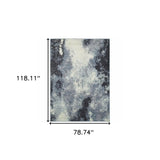 7' X 10' Blue and Ivory Abstract Power Loom Area Rug - Homeroots - Flyclothing LLC