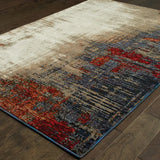 2' X 3' Blue and Beige Abstract Power Loom Area Rug - Homeroots - Flyclothing LLC