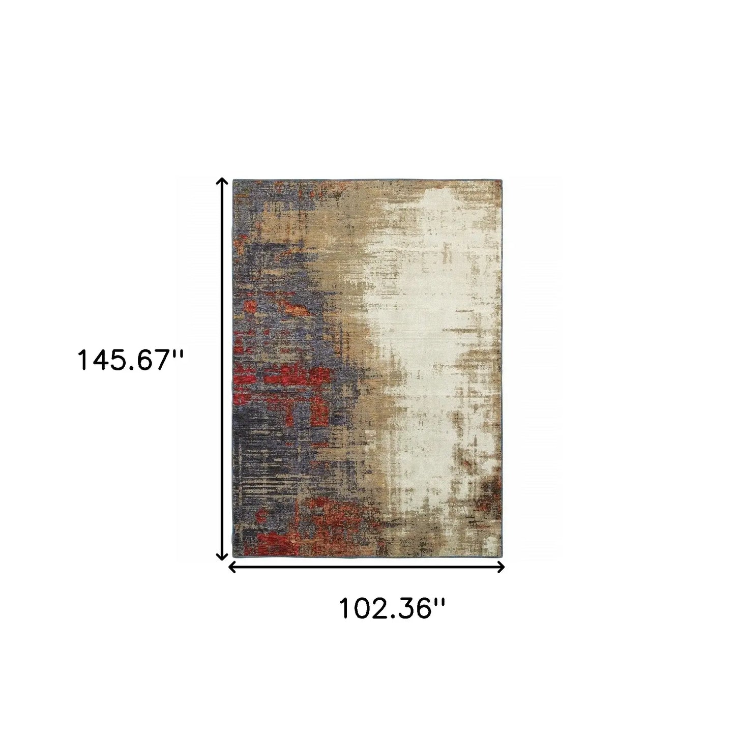 9' X 12' Blue and Beige Abstract Power Loom Area Rug - Homeroots - Flyclothing LLC
