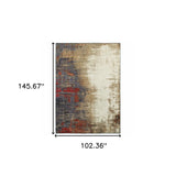9' X 12' Blue and Beige Abstract Power Loom Area Rug - Homeroots - Flyclothing LLC