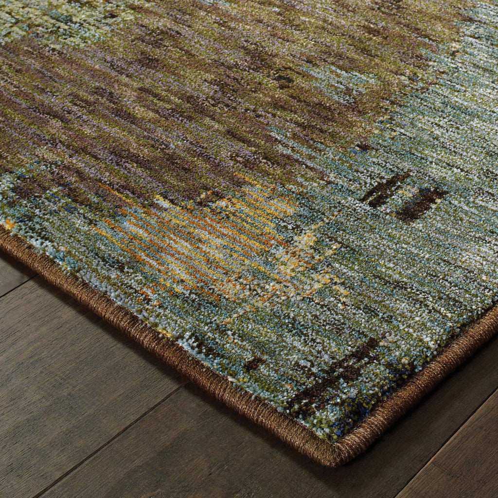 10' X 13' Blue and Ivory Abstract Power Loom Area Rug - Homeroots - Flyclothing LLC