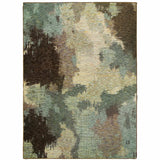 7' X 10' Blue and Ivory Abstract Power Loom Area Rug - Homeroots - Flyclothing LLC