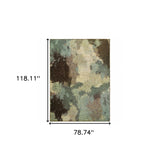 7' X 10' Blue and Ivory Abstract Power Loom Area Rug - Homeroots - Flyclothing LLC