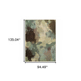 8' X 11' Blue and Ivory Abstract Power Loom Area Rug - Homeroots - Flyclothing LLC