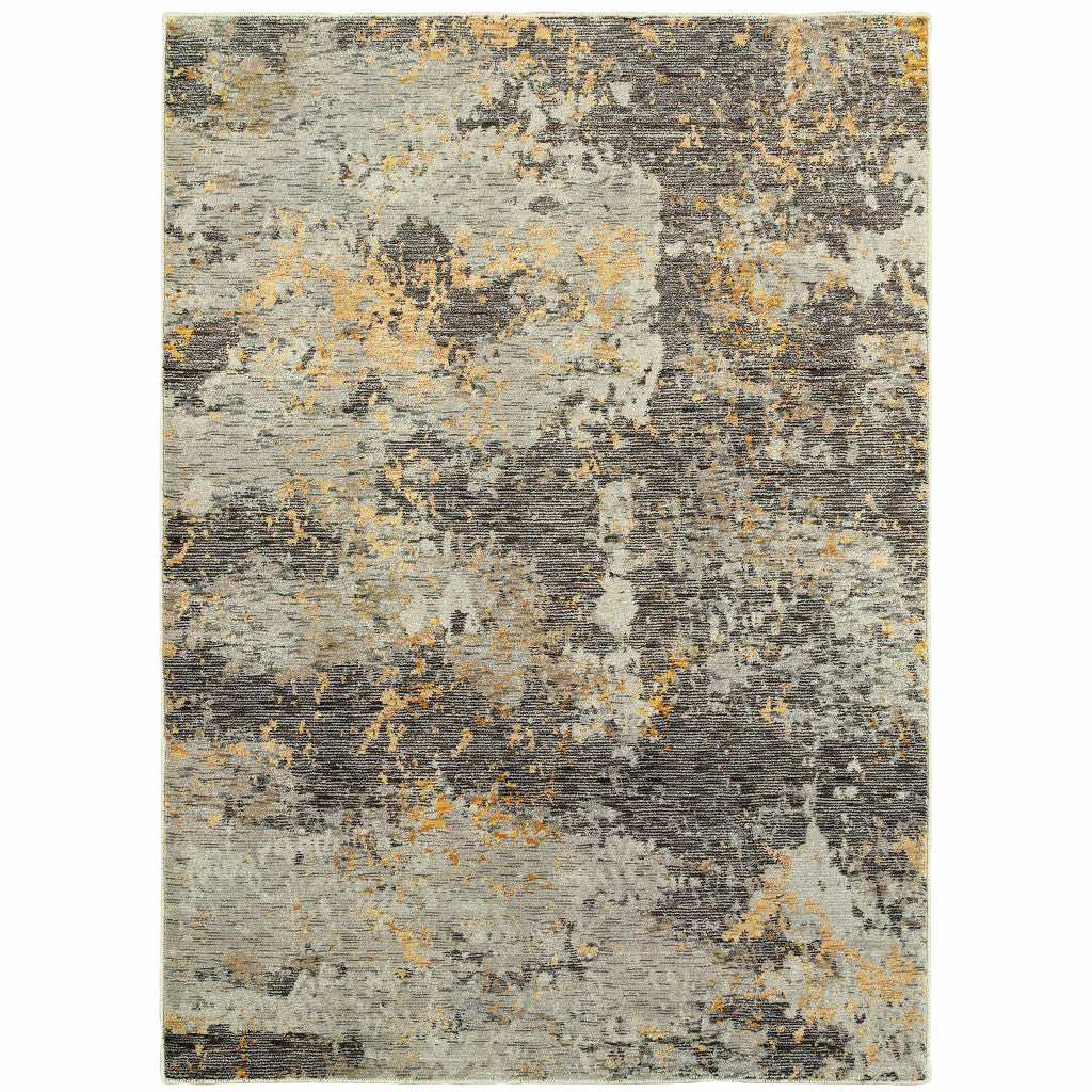 10' X 13' Gray and Ivory Abstract Power Loom Area Rug - Homeroots - Flyclothing LLC