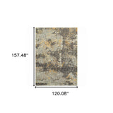10' X 13' Gray and Ivory Abstract Power Loom Area Rug - Homeroots - Flyclothing LLC