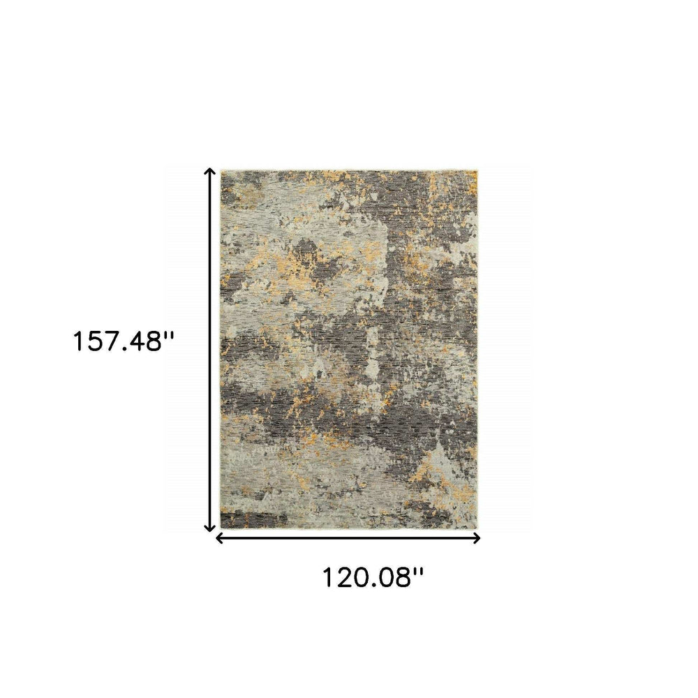 10' X 13' Gray and Ivory Abstract Power Loom Area Rug - Homeroots - Flyclothing LLC