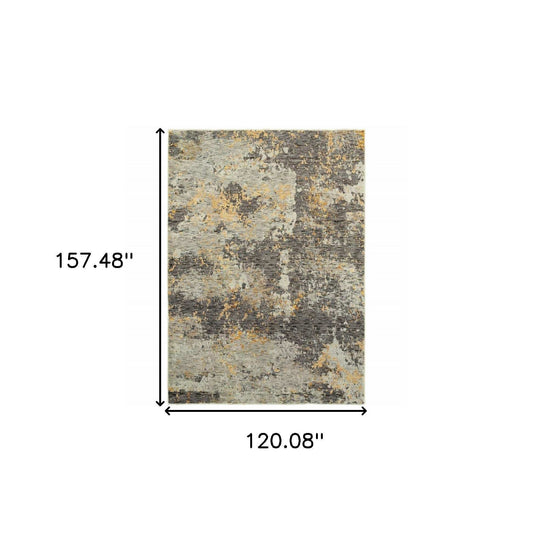10' X 13' Gray and Ivory Abstract Power Loom Area Rug - Homeroots - Flyclothing LLC