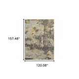10' X 13' Gray and Ivory Abstract Power Loom Area Rug - Homeroots