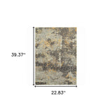 2' X 3' Gray and Ivory Abstract Power Loom Area Rug - Homeroots - Flyclothing LLC