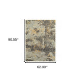 5' X 7' Gray and Ivory Abstract Power Loom Area Rug - Homeroots - Flyclothing LLC