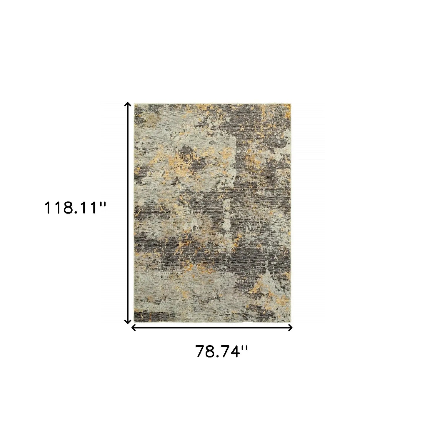 7' X 10' Gray and Ivory Abstract Power Loom Area Rug - Homeroots - Flyclothing LLC