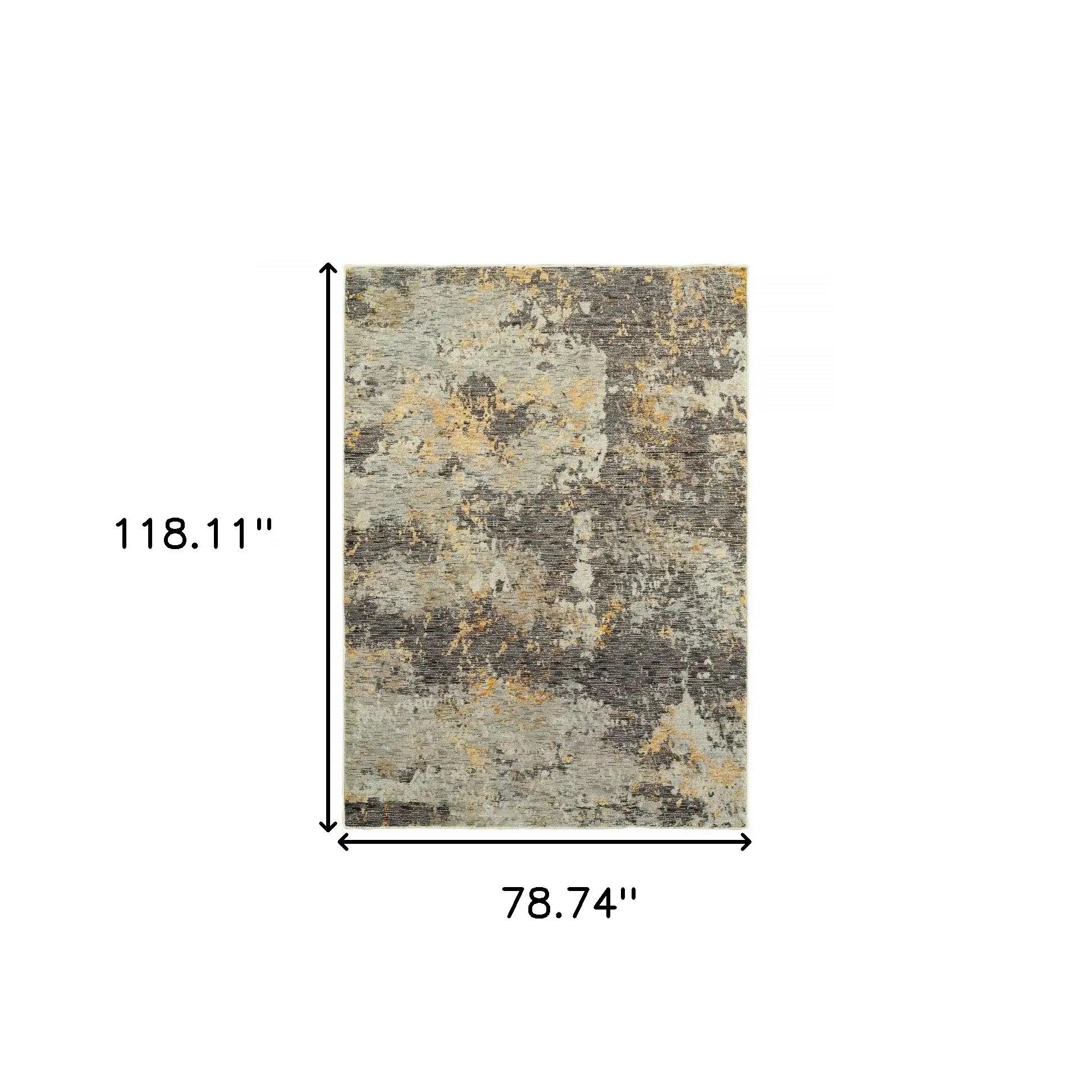 7' X 10' Gray and Ivory Abstract Power Loom Area Rug - Homeroots - Flyclothing LLC
