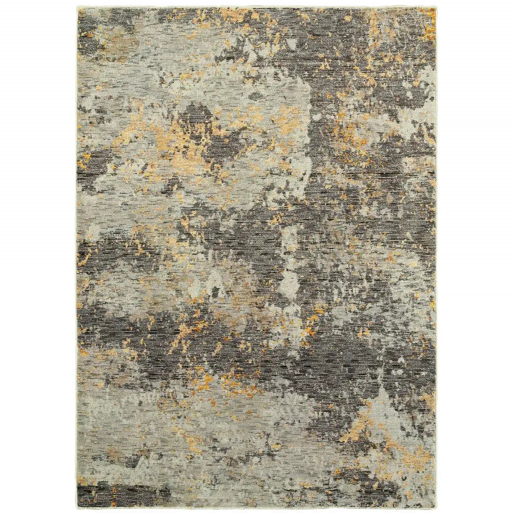 8' X 11' Gray and Ivory Abstract Power Loom Area Rug - Homeroots - Flyclothing LLC