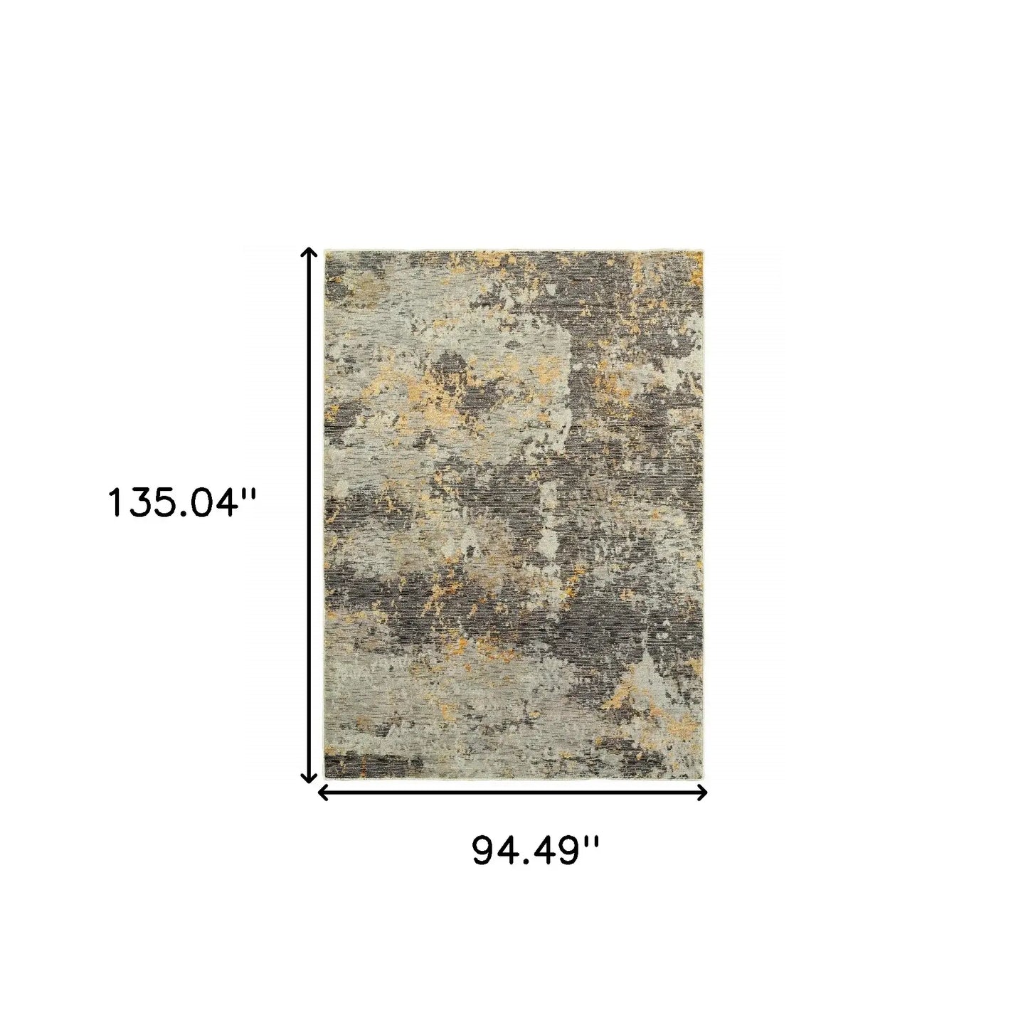 8' X 11' Gray and Ivory Abstract Power Loom Area Rug - Homeroots - Flyclothing LLC