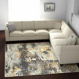 8' X 11' Gray and Ivory Abstract Power Loom Area Rug - Homeroots - Flyclothing LLC