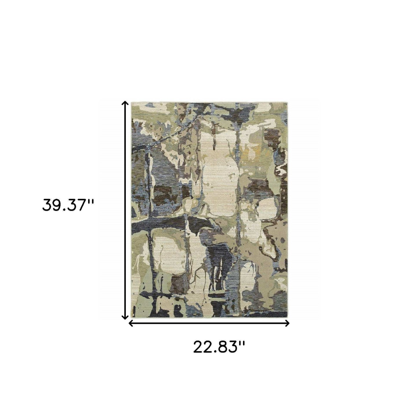 2' X 3' Blue and Gray Abstract Power Loom Area Rug - Homeroots - Flyclothing LLC