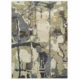 3' X 5' Blue and Gray Abstract Power Loom Area Rug - Homeroots - Flyclothing LLC