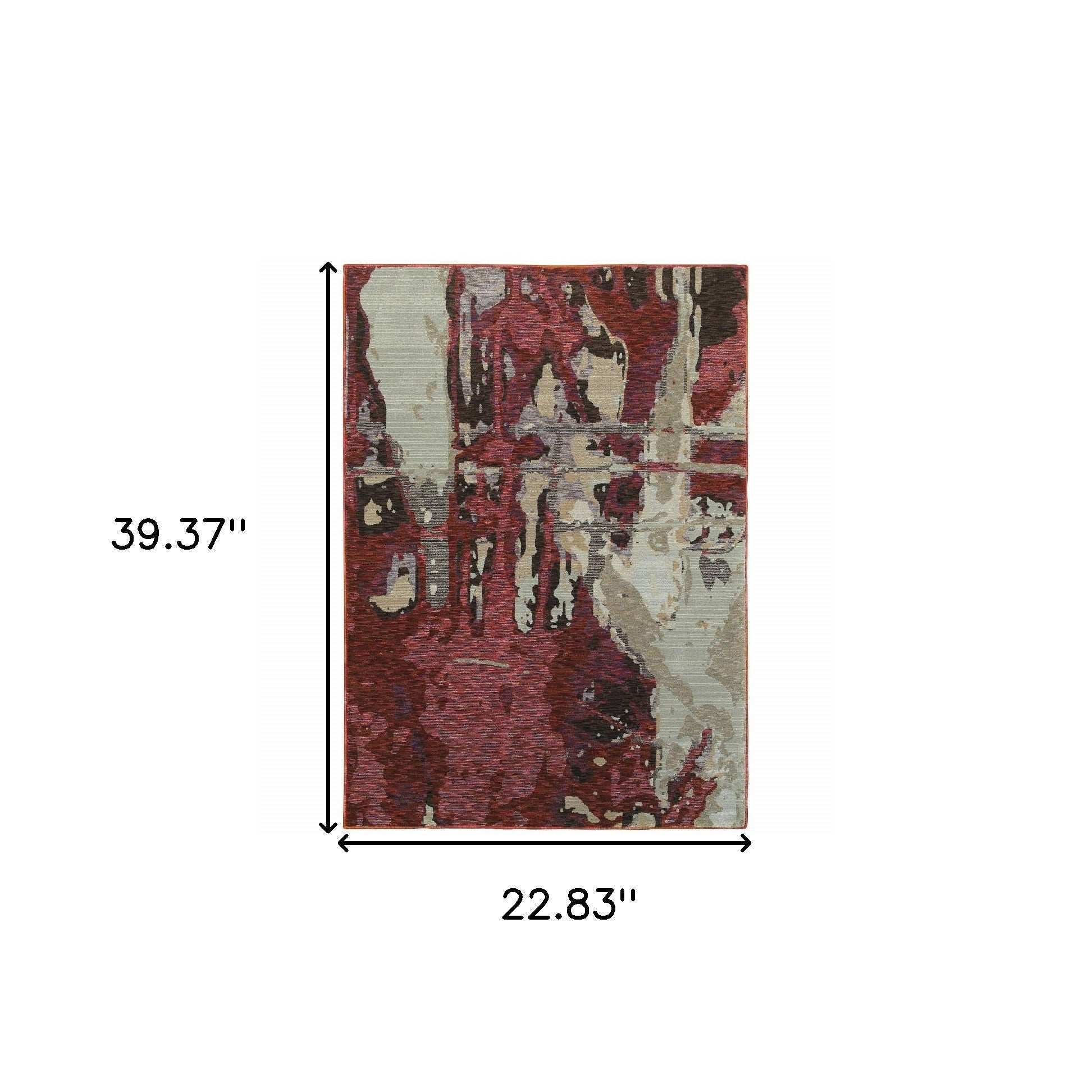 2' X 3' Abstract Power Loom Area Rug - Homeroots - Flyclothing LLC