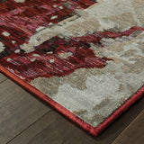 5' X 7' Red and Beige Abstract Power Loom Area Rug - Homeroots - Flyclothing LLC