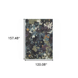 10' X 13' Blue and Green Abstract Power Loom Area Rug - Homeroots - Flyclothing LLC