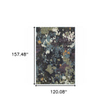 10' X 13' Blue and Green Abstract Power Loom Area Rug - Homeroots