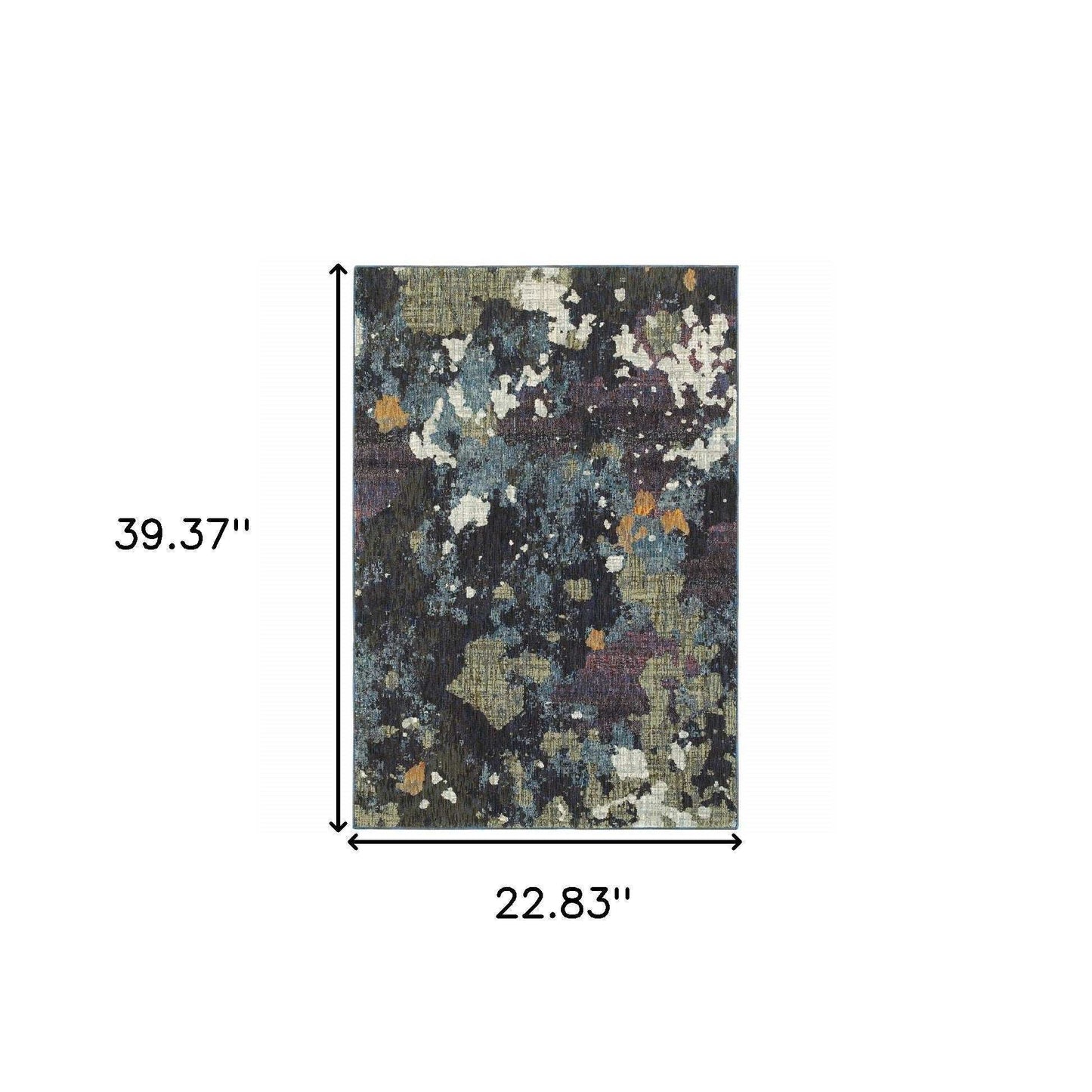 2' X 3' Blue and Green Abstract Power Loom Area Rug - Homeroots - Flyclothing LLC