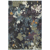 5' X 7' Blue and Green Abstract Power Loom Area Rug - Homeroots - Flyclothing LLC