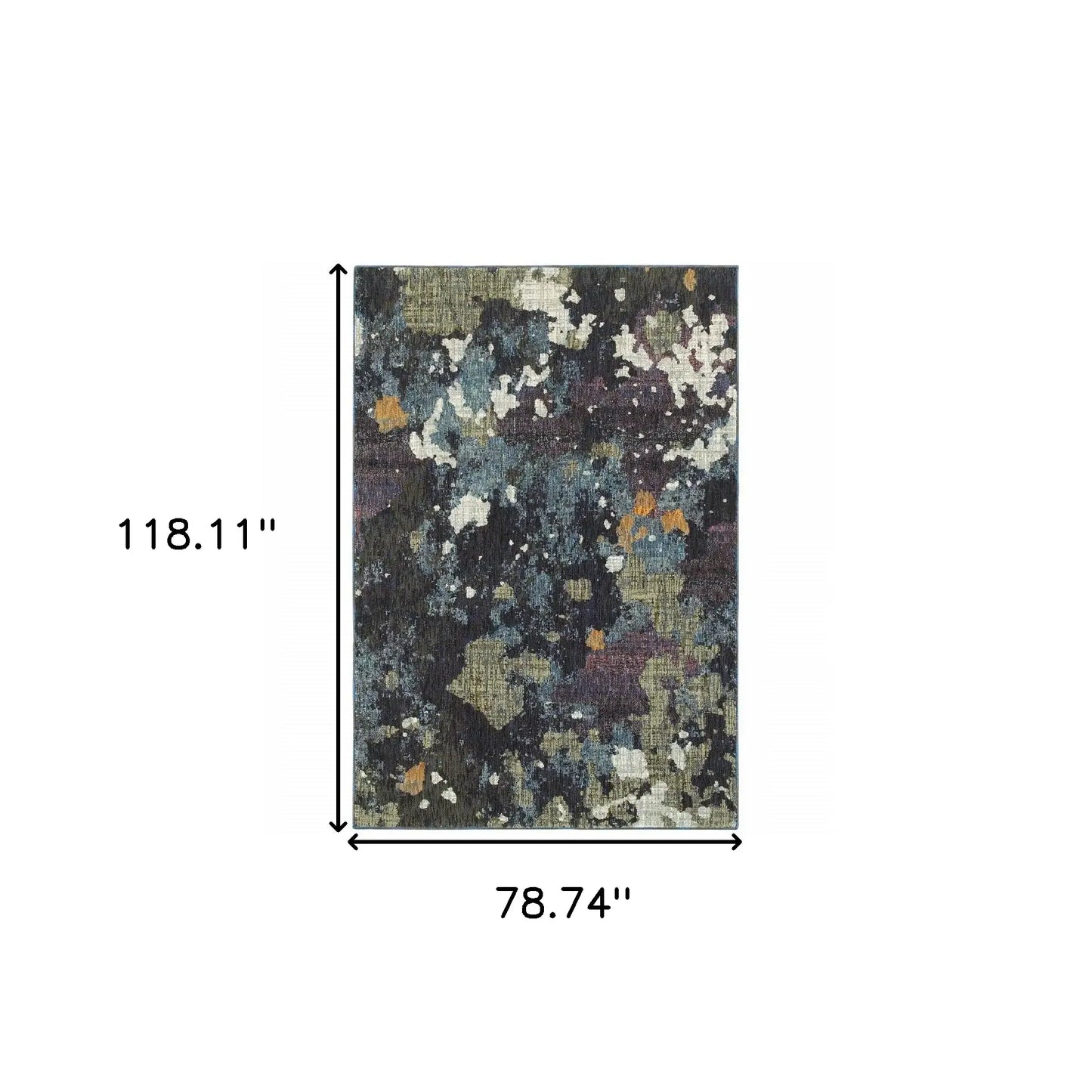 7' X 10' Blue and Green Abstract Power Loom Area Rug - Homeroots - Flyclothing LLC