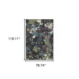 7' X 10' Blue and Green Abstract Power Loom Area Rug - Homeroots - Flyclothing LLC
