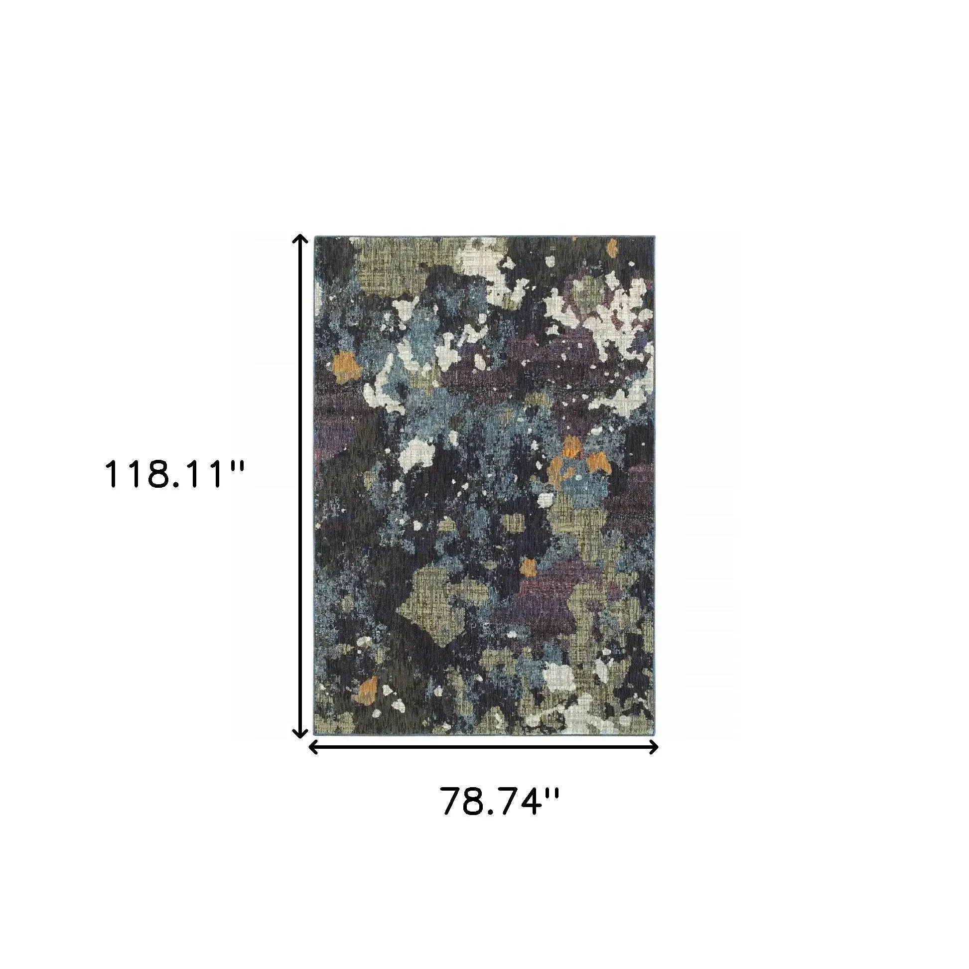 7' X 10' Blue and Green Abstract Power Loom Area Rug - Homeroots - Flyclothing LLC