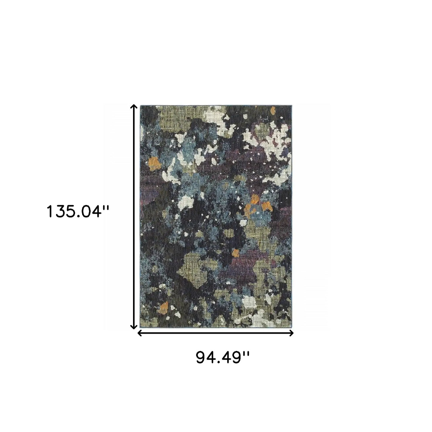 8' X 11' Blue and Green Abstract Power Loom Area Rug - Homeroots - Flyclothing LLC