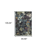 8' X 11' Blue and Green Abstract Power Loom Area Rug - Homeroots - Flyclothing LLC