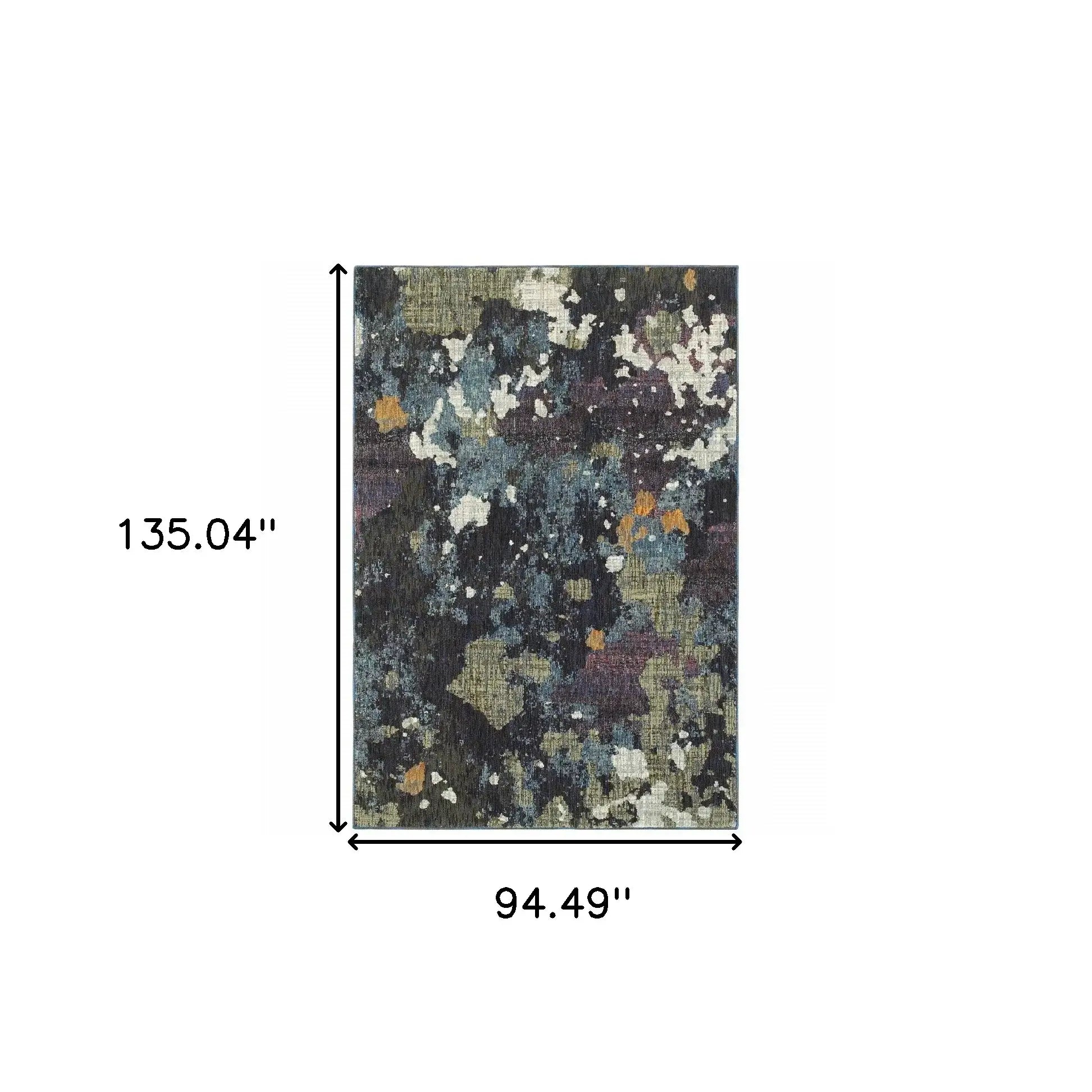 8' X 11' Blue and Green Abstract Power Loom Area Rug - Homeroots - Flyclothing LLC