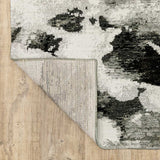 10' X 13' Gray and White Abstract Power Loom Area Rug - Homeroots - Flyclothing LLC