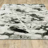 2' X 3' Gray and White Abstract Power Loom Area Rug - Homeroots - Flyclothing LLC