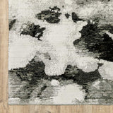 8' Runner Charcoal and White Abstract Power Loom Runner Rug - Homeroots - Flyclothing LLC