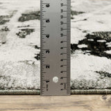 12' Runner Charcoal and White Abstract Power Loom Runner Rug - Homeroots - Flyclothing LLC