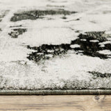 8' Gray and White Round Abstract Power Loom Area Rug - Homeroots - Flyclothing LLC